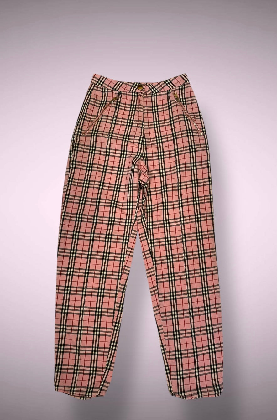 Tiger Mist. Pink Plaid Pants