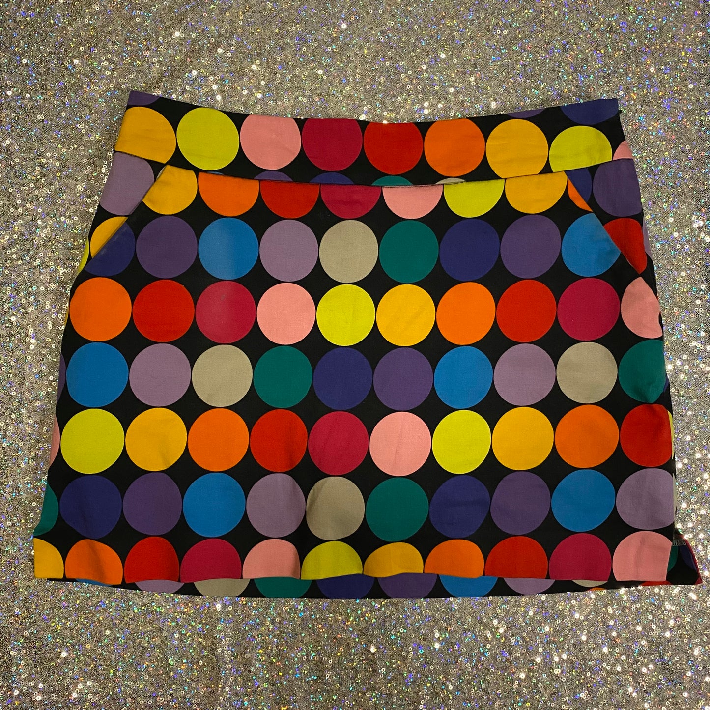 Rainbow polka dot skort