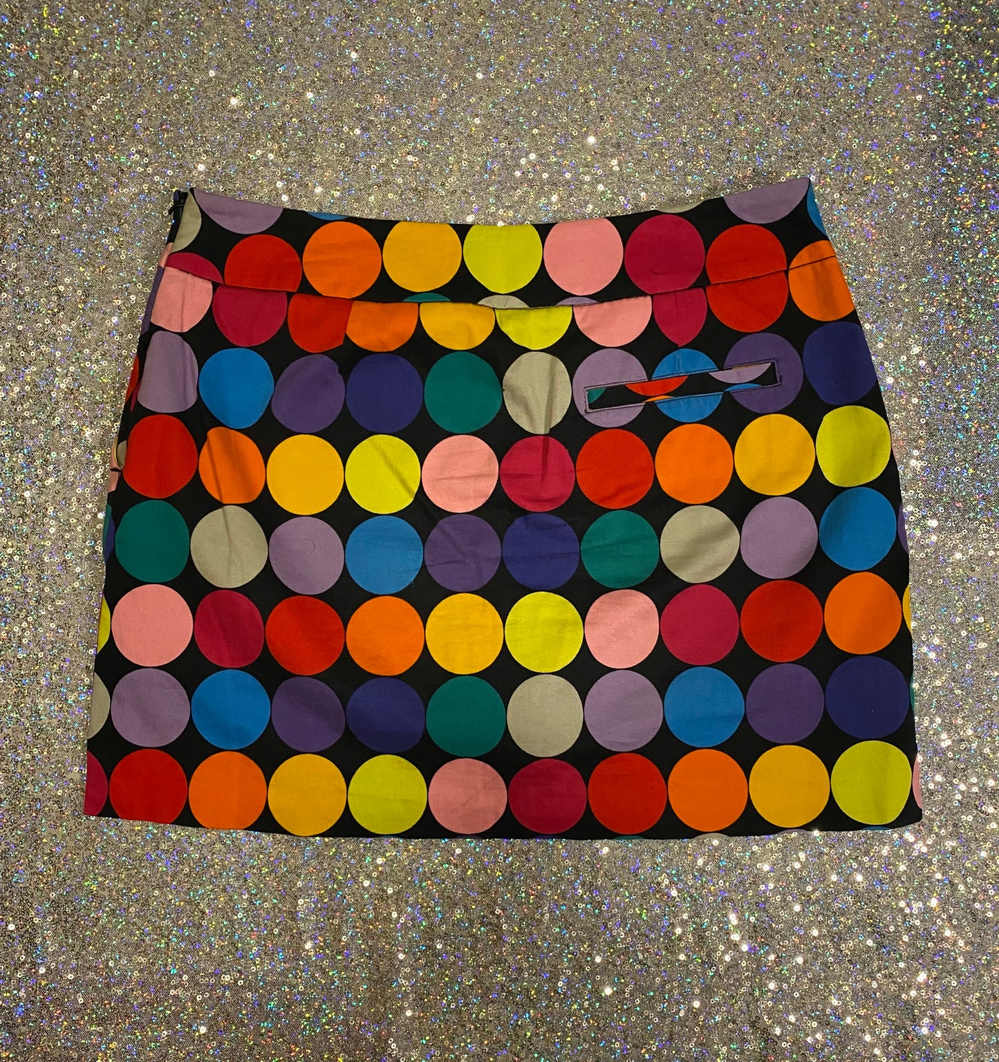 Rainbow polka dot skort