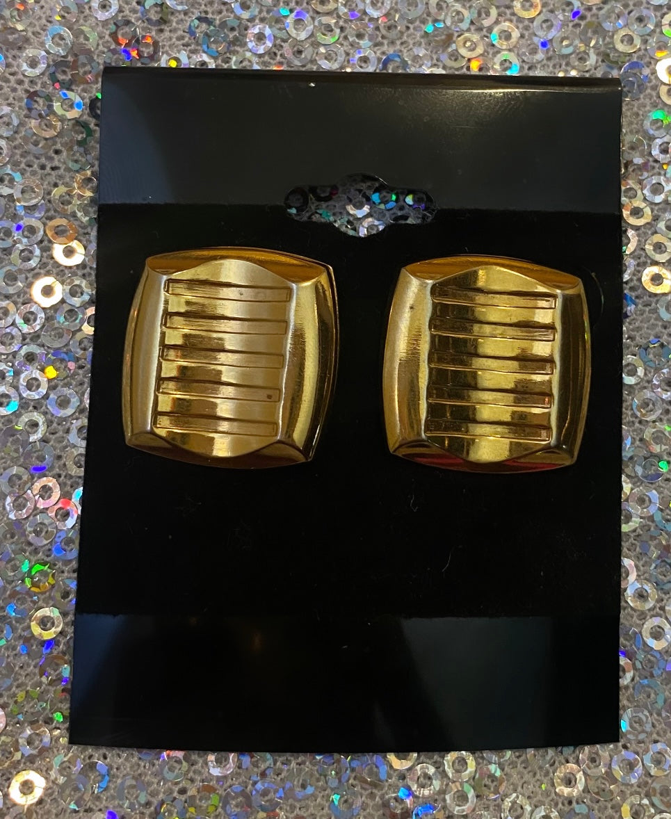 Gold Square Earrings