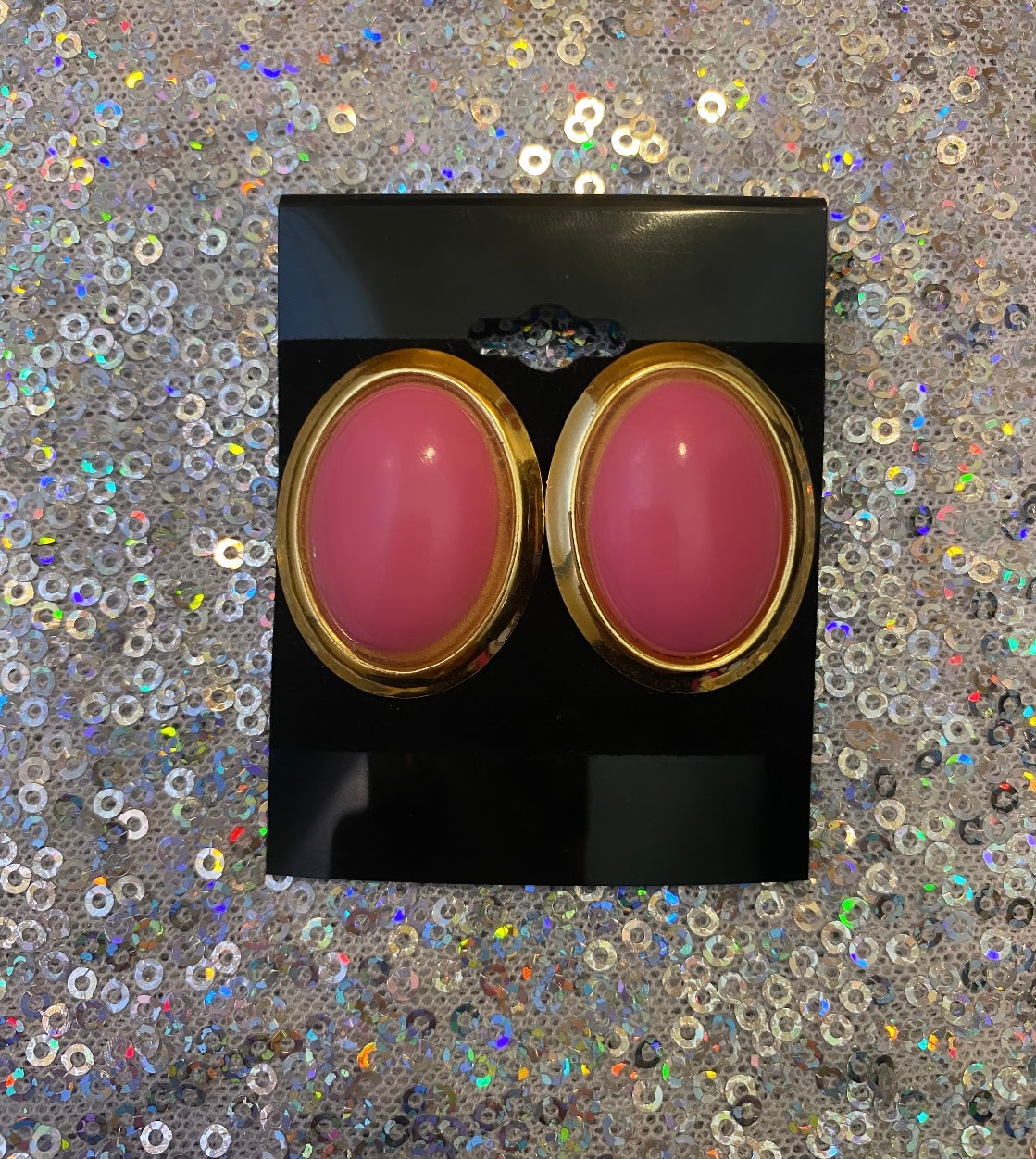 Pink and Gold Vintage Earrings