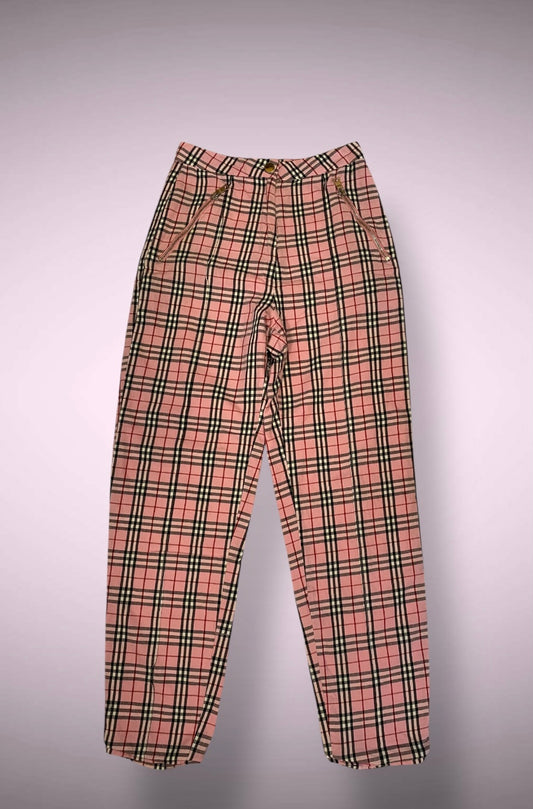 Tiger Mist. Pink Plaid Pants