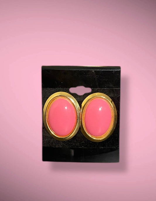 Pink and Gold Vintage Earrings