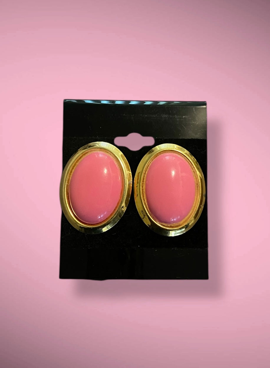 Pink and Gold Vintage Earrings