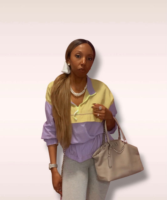 Color block windbreaker