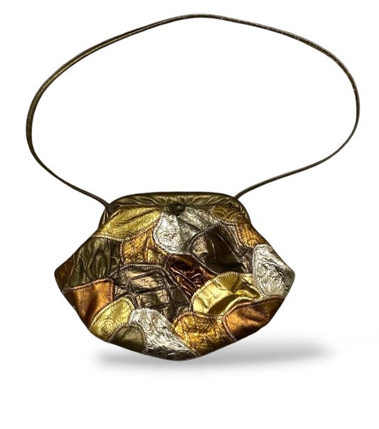 Vintage metallic crossbody purse