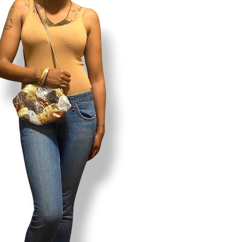 Vintage metallic crossbody/ shoulder bag
